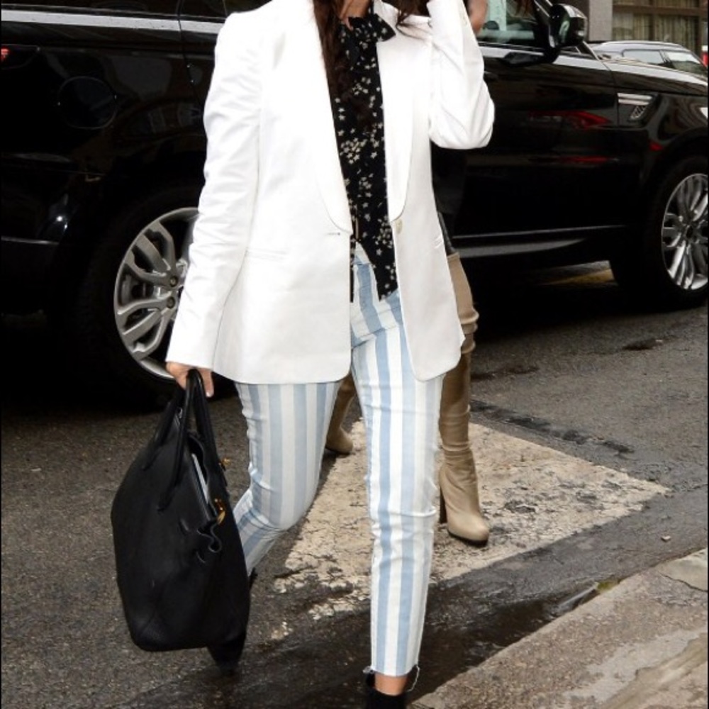 🔥RARE🔥 Joe’s jeans blue white strip skinny jeans